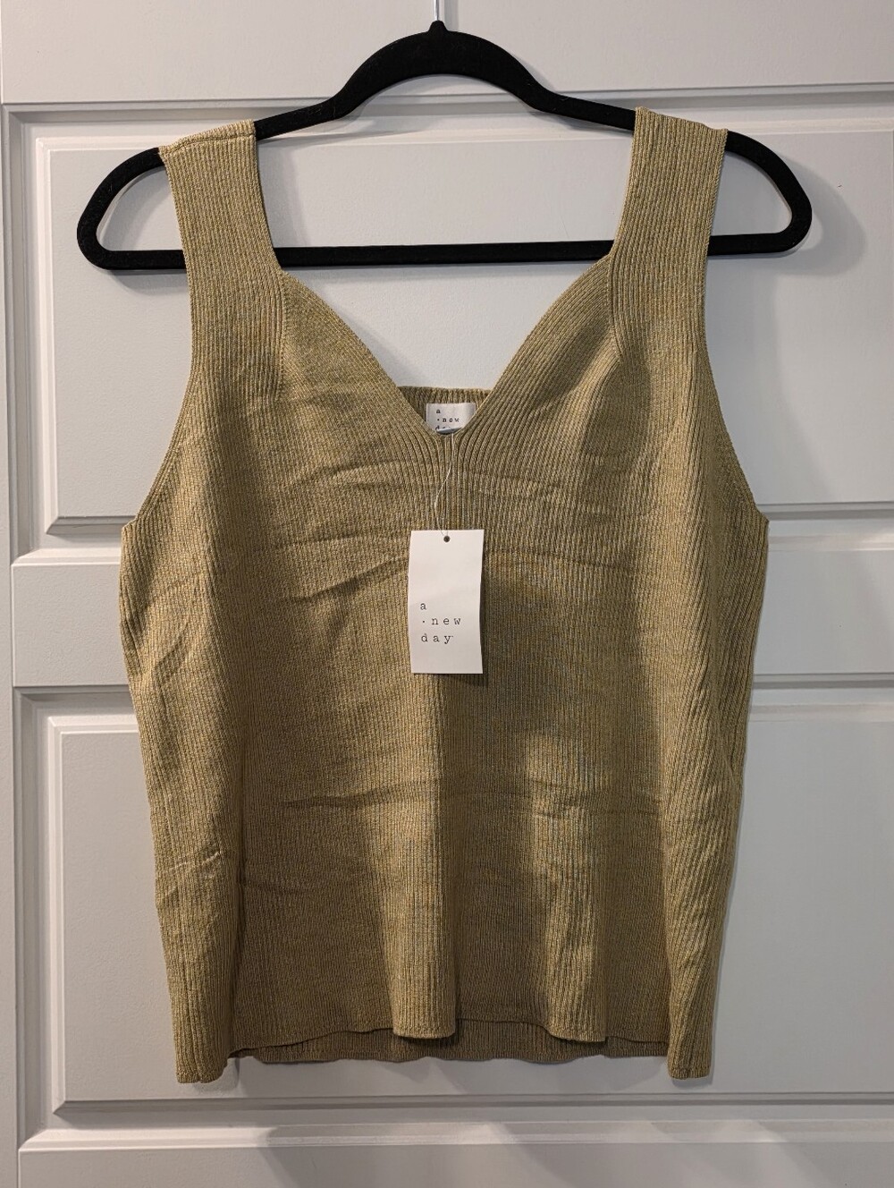 Ribbed Tank In Olive Green Size XXL - A New Day